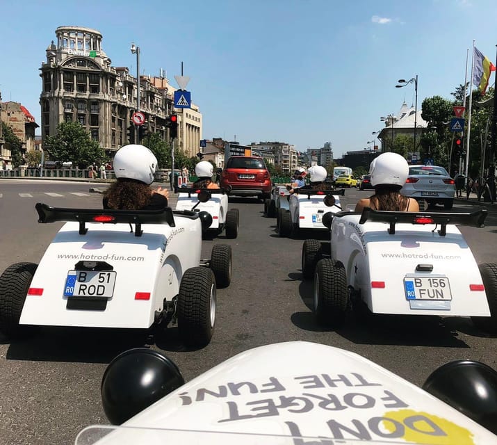 Bucharest: City Tour by a Mini Hot Rod - Cruising past Parliament and along Victoria Road