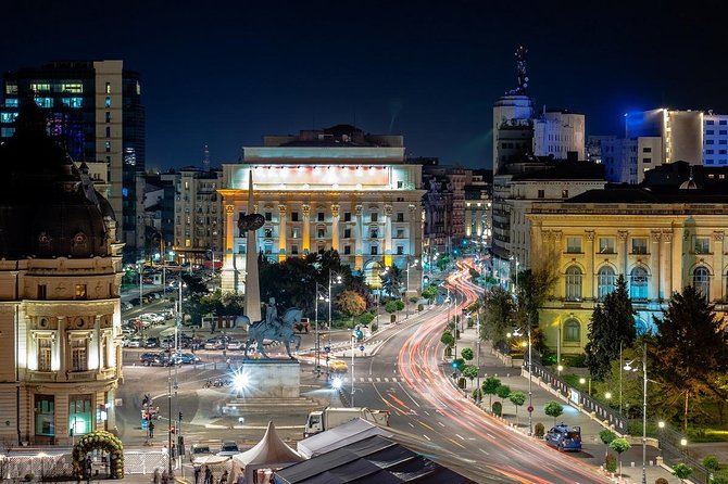 Bucharest Evening Tour and Traditional Dinner - 3 hours - The Palace of Parliament after dark