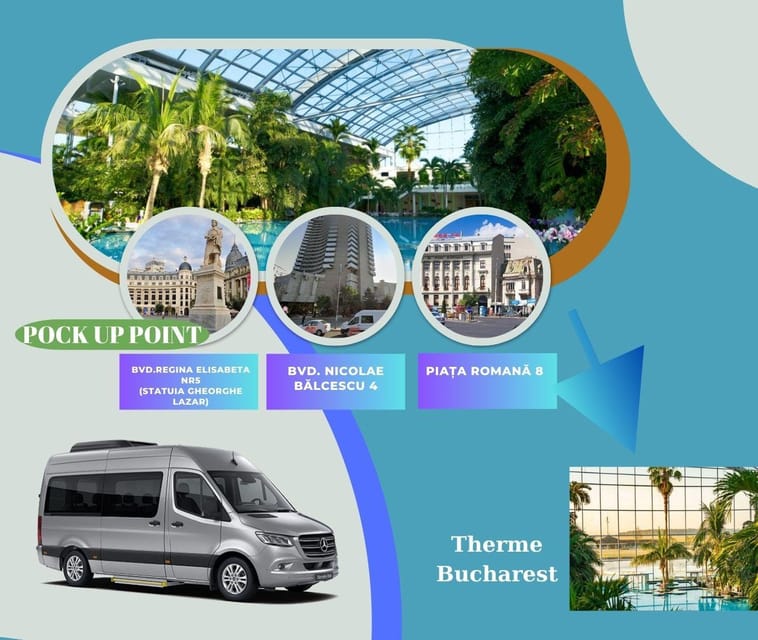 Bucuresti: Therme Bucharest Evening Entry Ticket & Transfer - Meeting your driver in central Bucharest