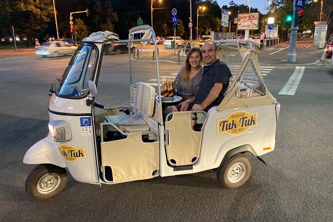 Tuk Tuk Bucharest Romantic Tour with miniBAR - Meeting near the National Bank of Romania